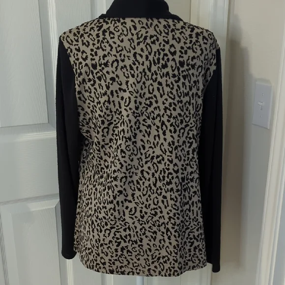 Leopard Print Open Front Jacket - Picture 8 of 9
